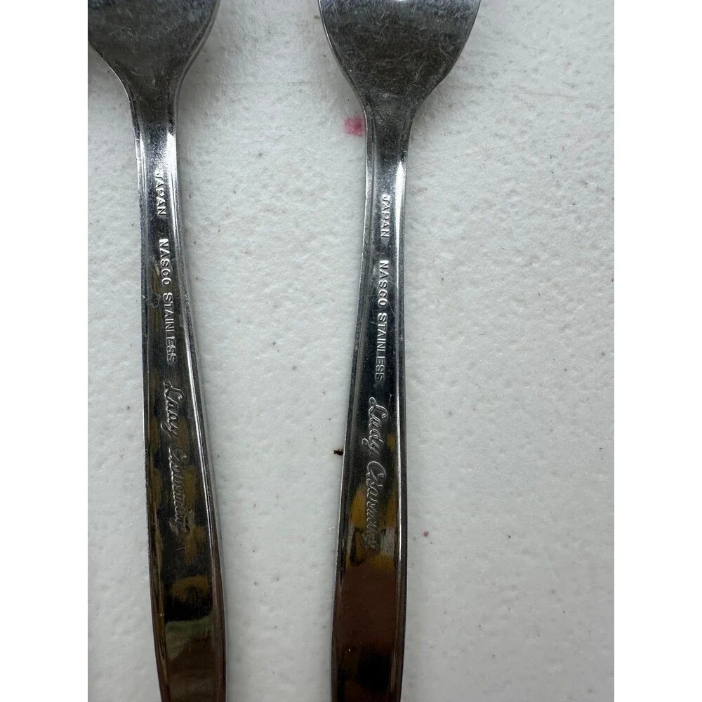 Vtg Nasco Japan Lady Charming Stainless Steel 6 Knives 3 Salad Forks Flatware